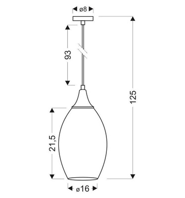 Lampa wisząca szklana regulowana srebrna E27 60W Celia 