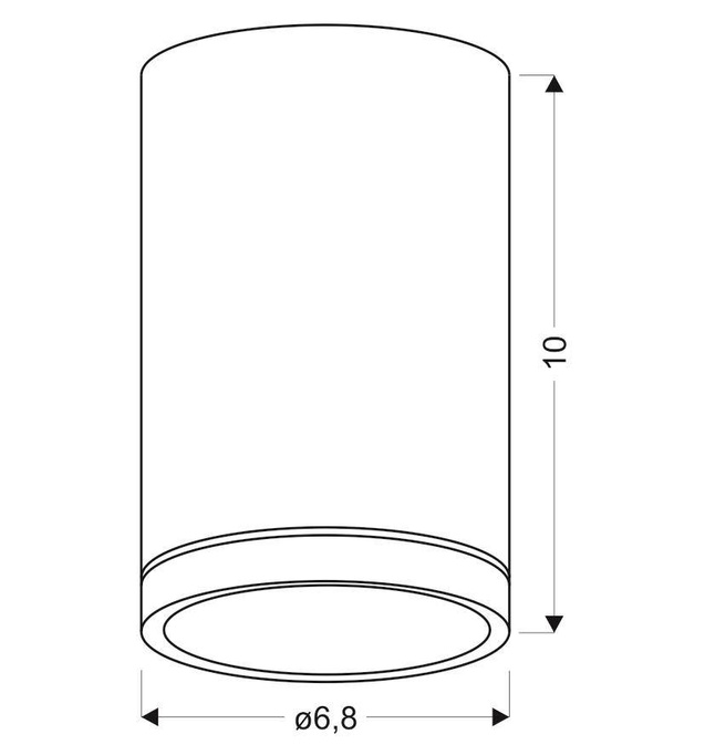 Lampa sufitowa szara 6,8x10cm GU10 15W Tuba 