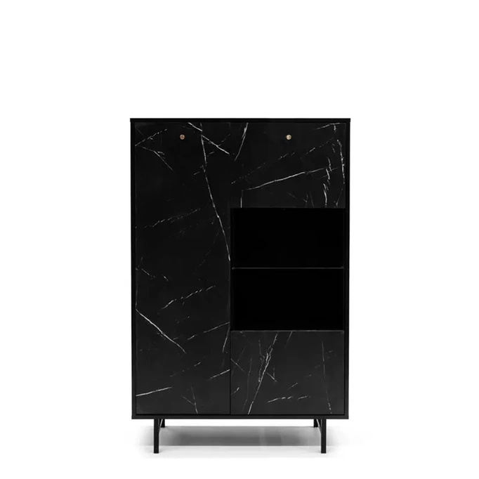 Witryna do salonu czarny marmur nowoczesna 90 cm VECTOR