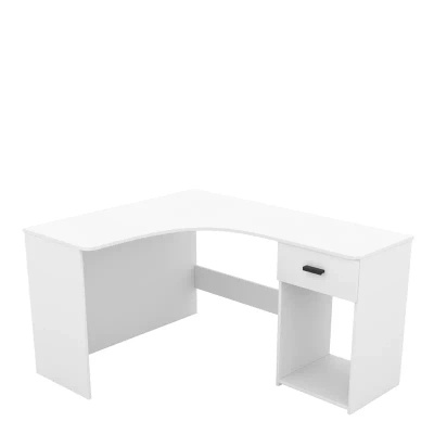 Białe biurko komputerowe narożne CALENIRE