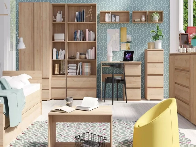 Młodzieżowa szafa z szufladami w stylu nowoczesnym 90 cm COSTA