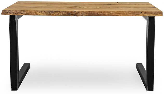 Dębowe biurko loftowe RAW z naturalnym drewnianym blatem olejowanym