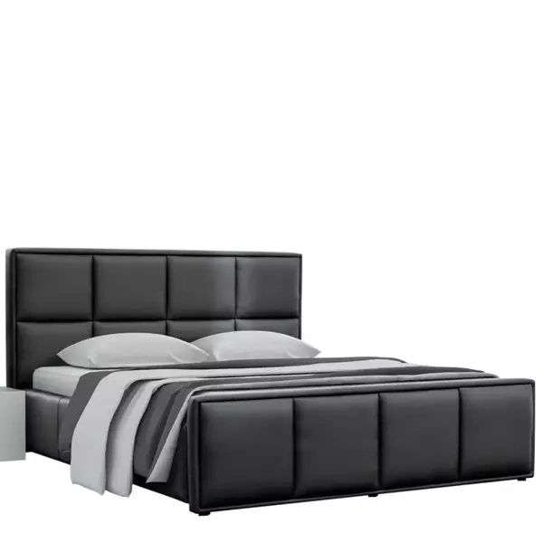 Łóżko tapicerowane 120x200 czarne MELBOURNE