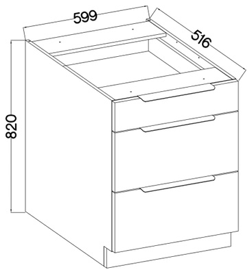 Stojąca szafka kuchenna z szufladami 60 cm ANES kaszmir