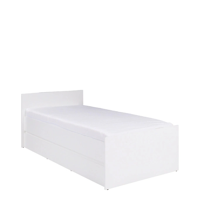 Nowoczesne białe łóżko do pokoju młodzieżowego 90x200 cm COSTA 