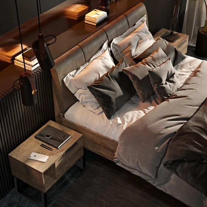 Łóżko do sypialni z zagłówkiem 160x200 cm KARITA