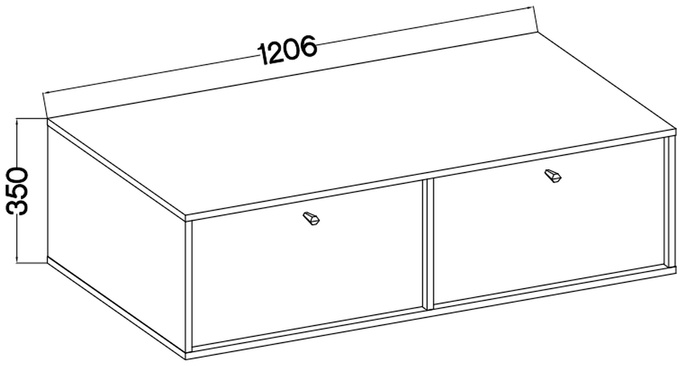 Wisząca dwudrzwiowa czarna szafka pod telewizor 120 cm TOKEN