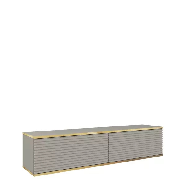  Nowoczesna szafka RTV wisząca w kolorze szarym 135 cm MDF ORVIETO