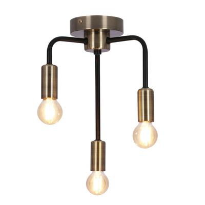 Lampa sufitowa patynowa + czarny mat 3xE14 Sagam