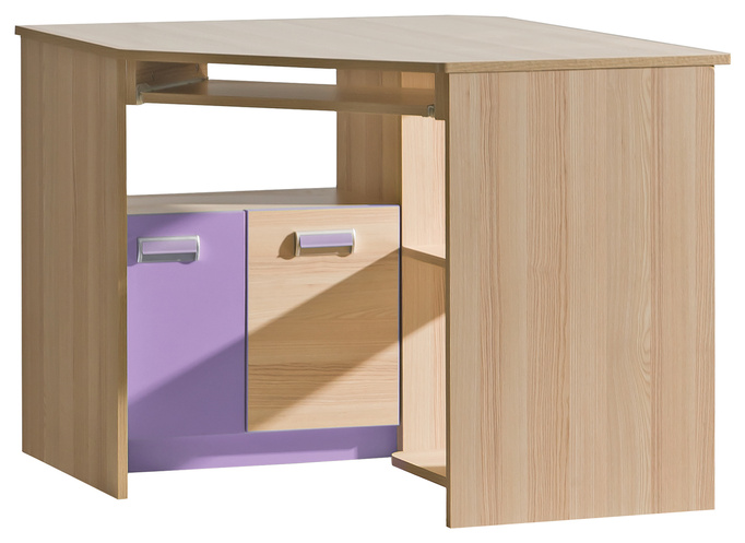 Nowoczesne biurko narożne do pokoju dziecięcego 95 cm LUMINOUS fioletowy