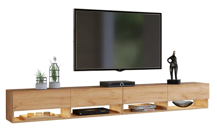 Zestaw szafek RTV dąb złoty 280 cm PREMIUM QUAD