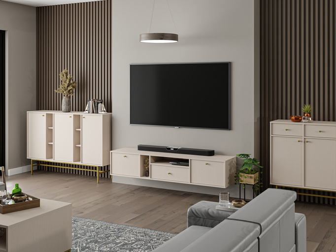 Wisząca dwudrzwiowa szafka pod telewizor 120 cm TOKEN