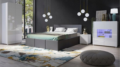 Łóżko tapicerowane w nowoczesnym stylu 160x200 grafit MODERN