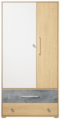 Dwudrzwiowa szafa młodzieżowa 90 cm z szufladami SLEEK