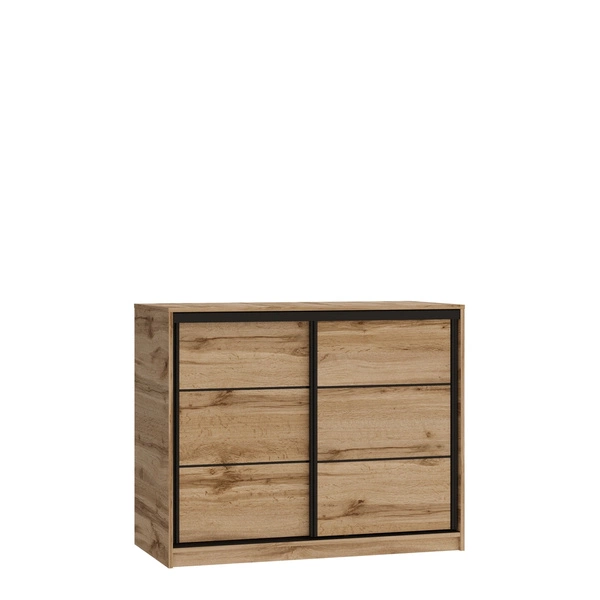 Loftowa komoda przesuwna z szufladami do sypialni 120 cm LOFT