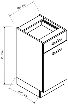 Dolna szafka kuchenna 40 cm drzwi szuflada BRIT cichy domyk