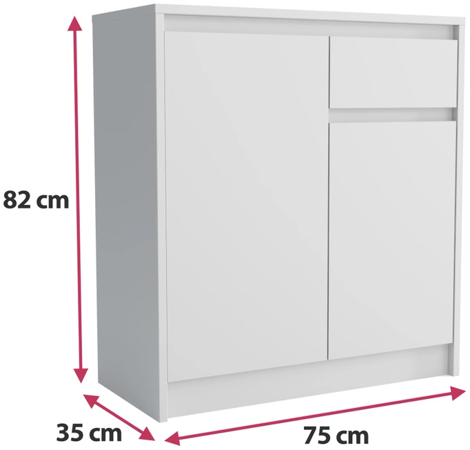 Wąska komoda z szufladą do przedpokoju 75 cm ARTEGO