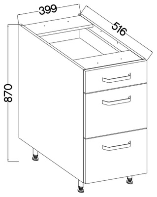 Dolna szafka kuchenna z szufladami 40 cm NEPO antracyt