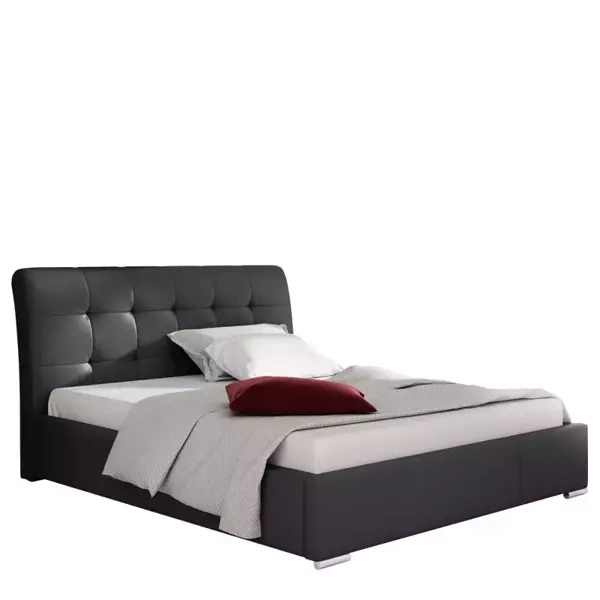 Wygodne łóżko tapicerowane czarne 120x200 ANKARA