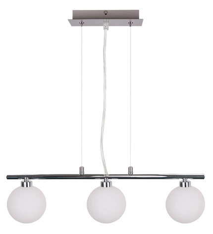 Lampa wisząca chrom/biała kula 3 RAISA 