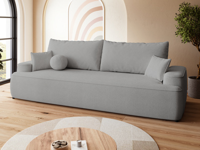 Szara rozkładana sofa z funkcją spania do salonu CARMELLO