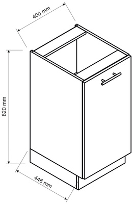 Dolna szafka kuchenna 40 cm z półką BRIT cichy domyk