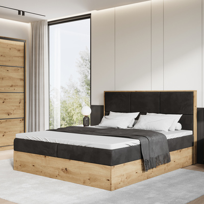 Łóżko kontynentalne 160x200 cm z pojemnikiem na pościel LOFT