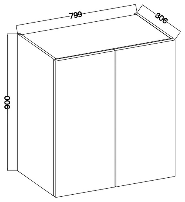 Wisząca szafka kuchenna 80 cm MARGARET orzech okapi