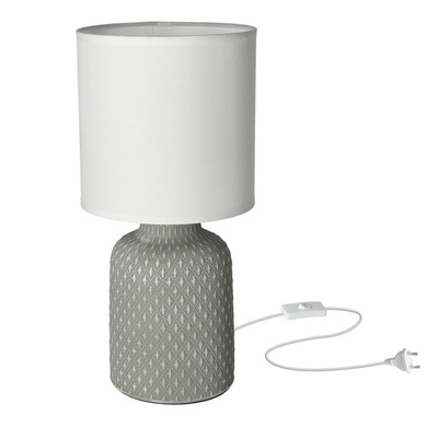 Szara lampka nocna ceramiczna Iner