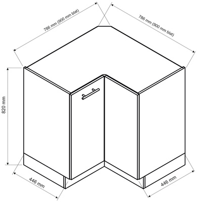 Kuchenna szafka narożna z półką BRIT 90x90 cm cichy domyk
