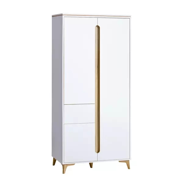 Biała nowoczesna szafa z półkami do salonu 90 cm GUSTO