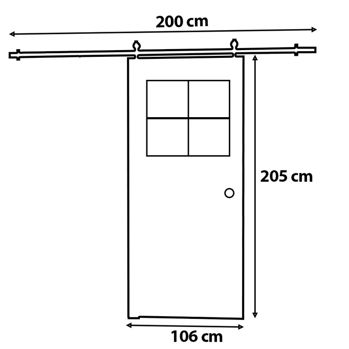 Nowoczesne naścienne drzwi przesuwne 100 cm CRISTO sonoma