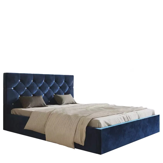 Szare łóżko 160x200 cm do sypialni TESAR