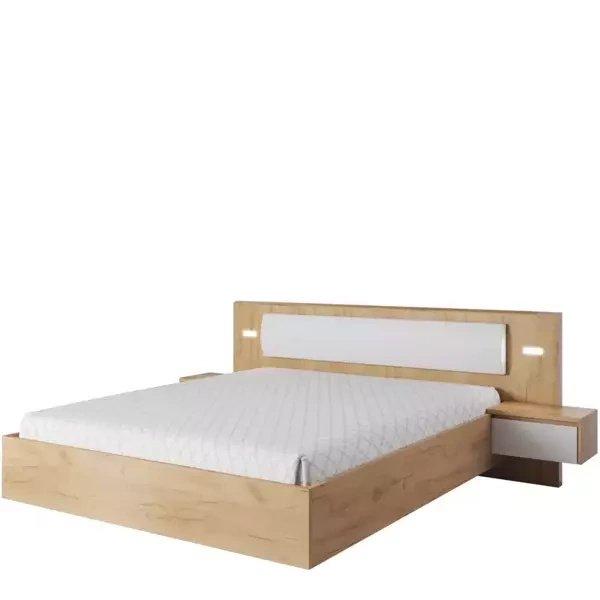 Łóżko do sypialni 160x200 dąb craft biały IKAR