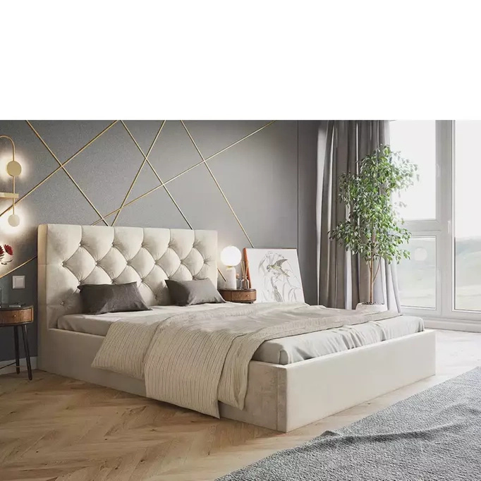 Łóżko dwuosobowe 180x200 cm  białe TESAR
